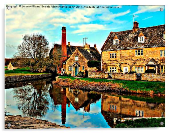 Picturesque Lower Slaughter Acrylic by Jason Williams