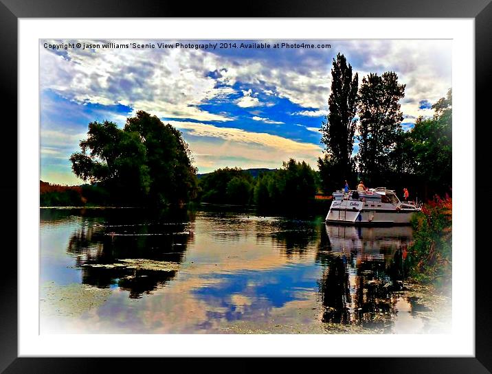 Perfect evening on river boat Framed Mounted Print by Jason Williams