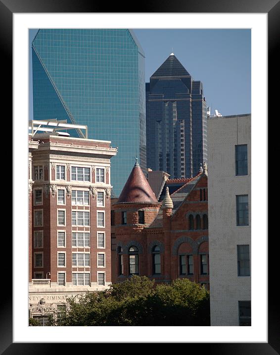 Multi generational Buildings in Dallas Texas Framed Mounted Print by Patti Barrett