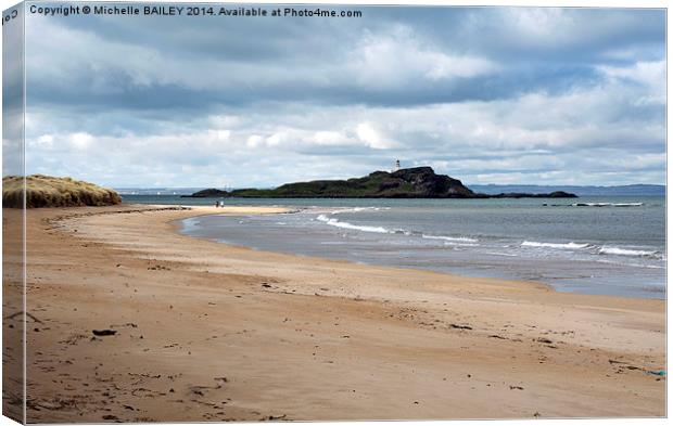 Fidra Island from Yellowcraigs Canvas Print by Michelle BAILEY