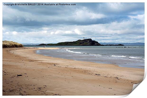 Fidra Island from Yellowcraigs Print by Michelle BAILEY