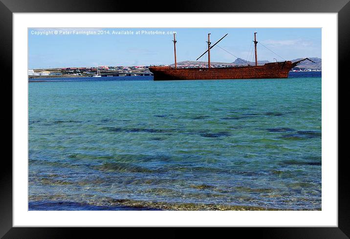 Ship Wreck Framed Mounted Print by Peter Farrington