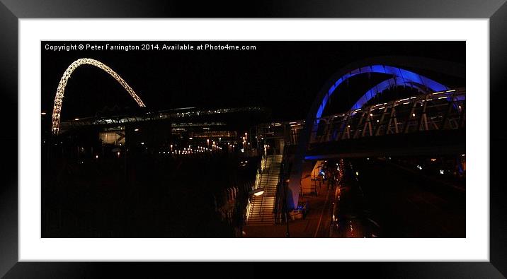 Wembley at night Framed Mounted Print by Peter Farrington