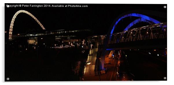 Wembley at night Acrylic by Peter Farrington
