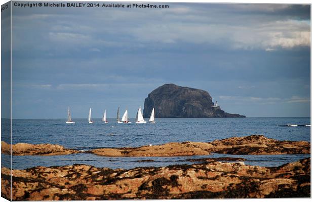 Yachts at Bass Rock Canvas Print by Michelle BAILEY