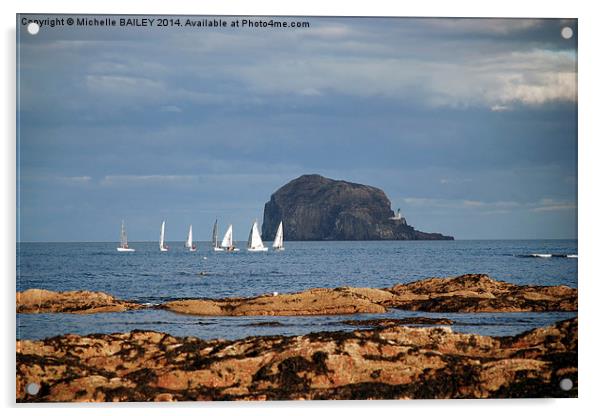 Yachts at Bass Rock Acrylic by Michelle BAILEY