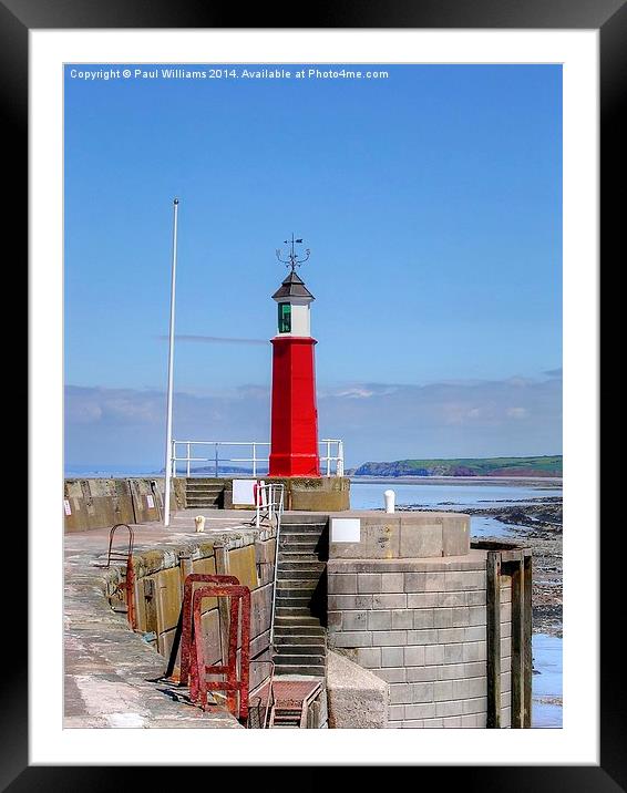 Watchet Harbour Light Framed Mounted Print by Paul Williams