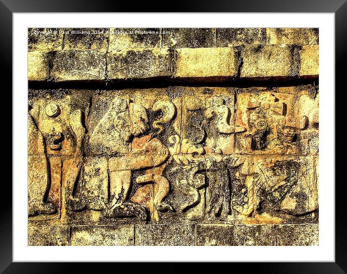 Mayan Hieroglyphics Framed Mounted Print by Paul Williams