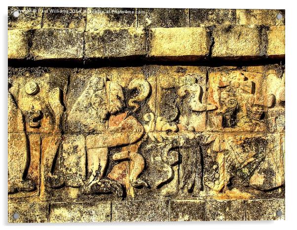 Mayan Hieroglyphics Acrylic by Paul Williams
