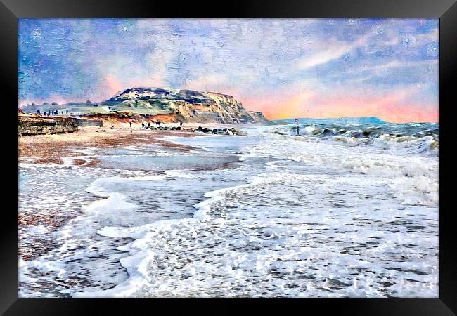 Hengistbury Head on Canvas by JCstudios Framed Print by JC studios LRPS ARPS