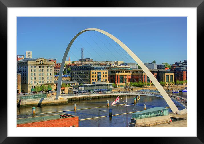 millennium bridge newcastle Framed Mounted Print by George Young
