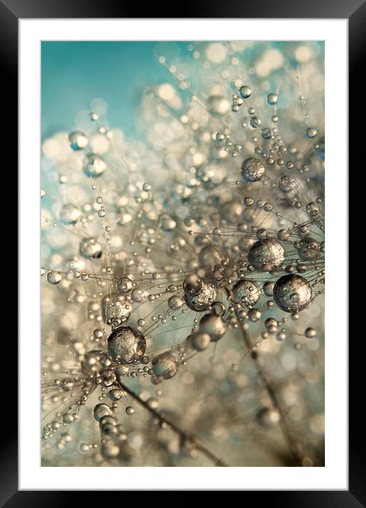 Metal Blue Dandy Sparkles Framed Mounted Print by Sharon Johnstone