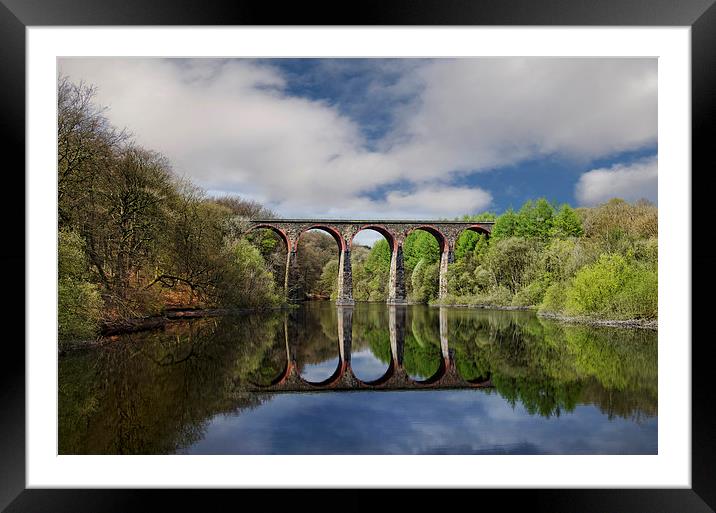 The viaduct over Wayoh Reservoir Framed Mounted Print by Eddie John
