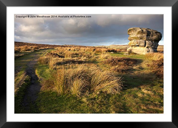 Eagle Stone on Baslow Edge Framed Mounted Print by Julie Woodhouse