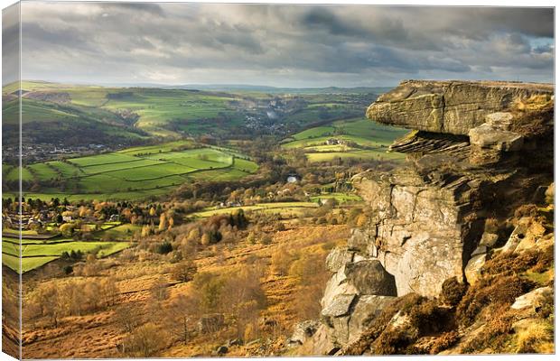 Curbar Edge and view Canvas Print by Julie Woodhouse