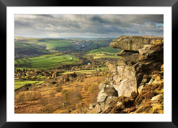 Curbar Edge and view Framed Mounted Print by Julie Woodhouse