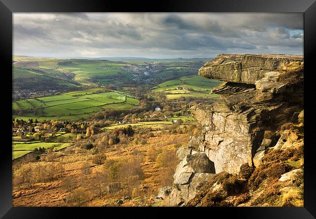 Curbar Edge and view Framed Print by Julie Woodhouse