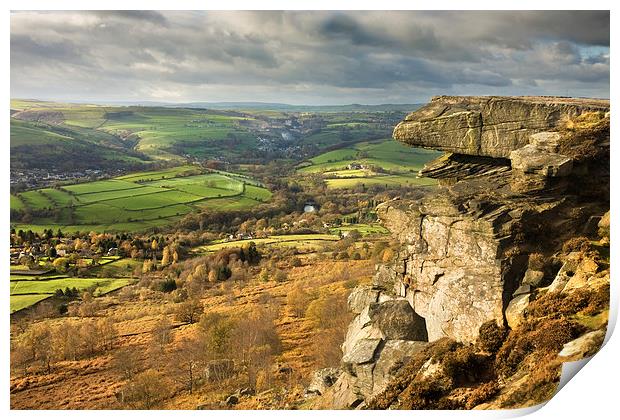 Curbar Edge and view Print by Julie Woodhouse