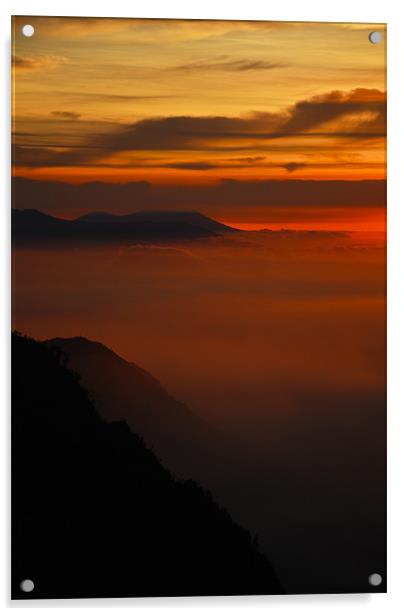 Mount Bromo Sunrise Acrylic by Alexander Mieszkowski
