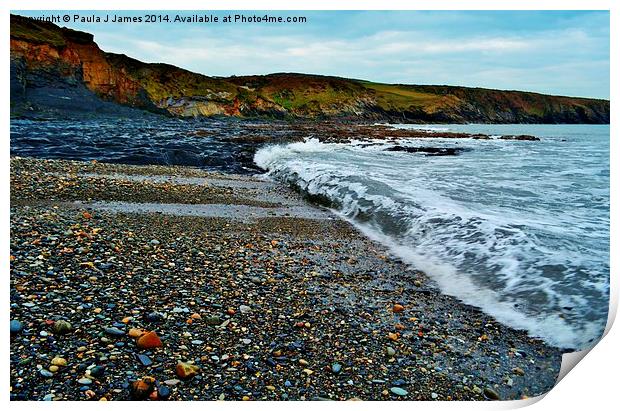 Abereiddi Bay Print by Paula J James