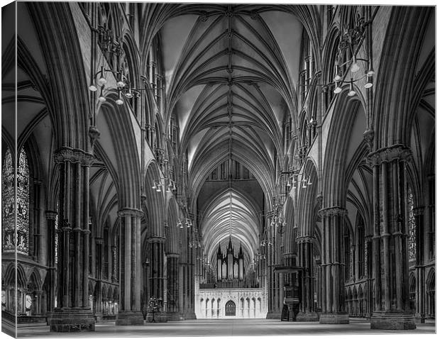 Lincoln Cathedral Nave Canvas Print by Ian Barber