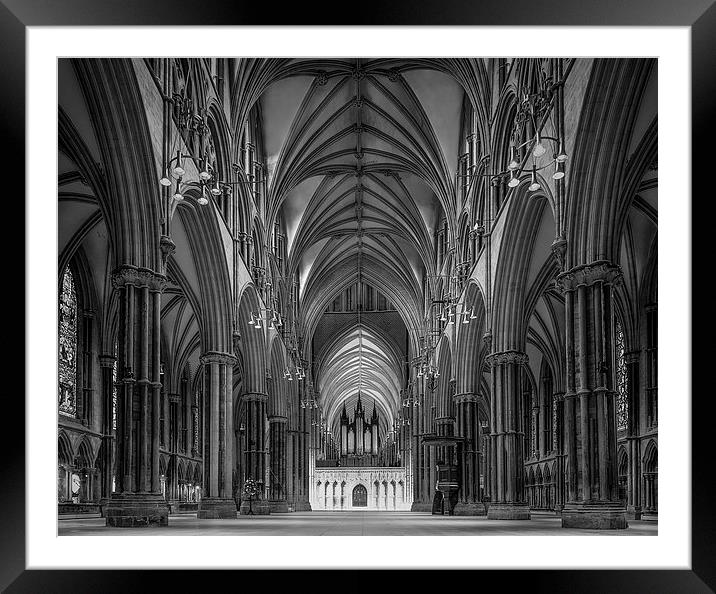Lincoln Cathedral Nave Framed Mounted Print by Ian Barber