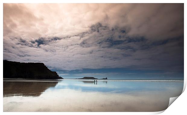 Rhossili bay Gower Print by Leighton Collins