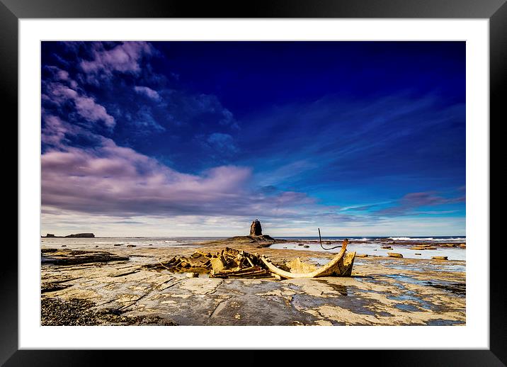 The Wreck and The Nab Framed Mounted Print by Dave Hudspeth Landscape Photography