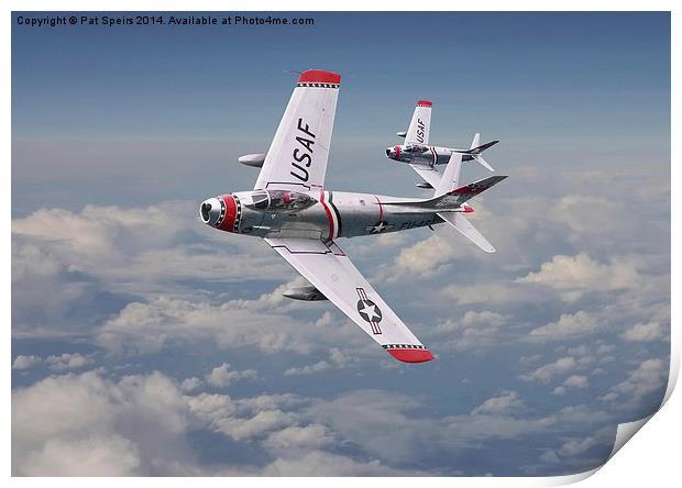 F86 Sabre - Fighter School pair Print by Pat Speirs