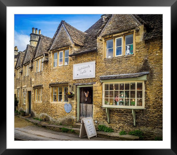 Lacock Village Shop, Lacock, Wiltshire, England, U Framed Mounted Print by Mark Llewellyn