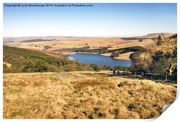 view over Goyt Valley Print by Julie Woodhouse