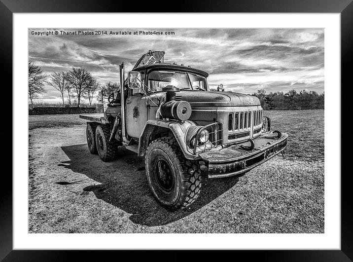 Vintage truck in mono Framed Mounted Print by Thanet Photos
