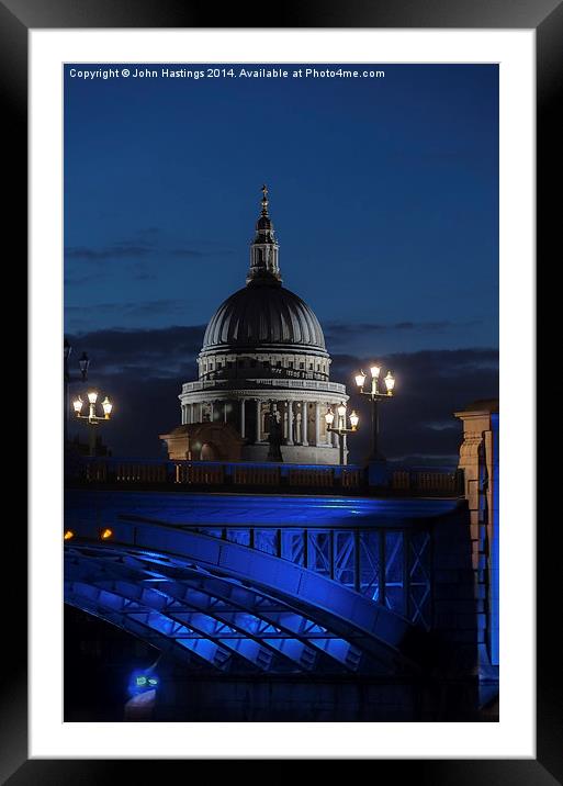 Illuminated Beauty of St Paul's Framed Mounted Print by John Hastings