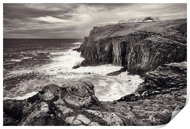 Stormy Lands End Print by David Yeaman