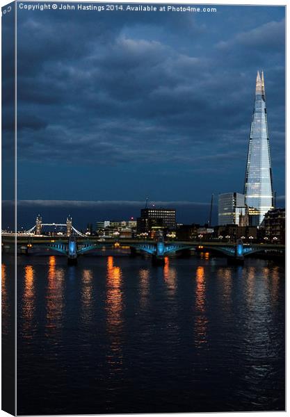 The Shard and Tower Bridge Canvas Print by John Hastings