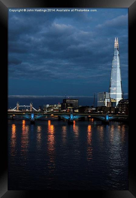 The Shard and Tower Bridge Framed Print by John Hastings