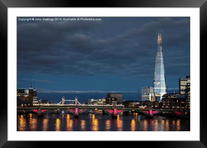 The Shard and Tower Bridge Framed Mounted Print by John Hastings