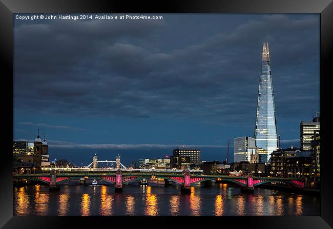 The Shard and Tower Bridge Framed Print by John Hastings