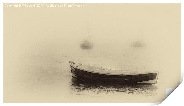 Misty Boats Print by Mike Janik
