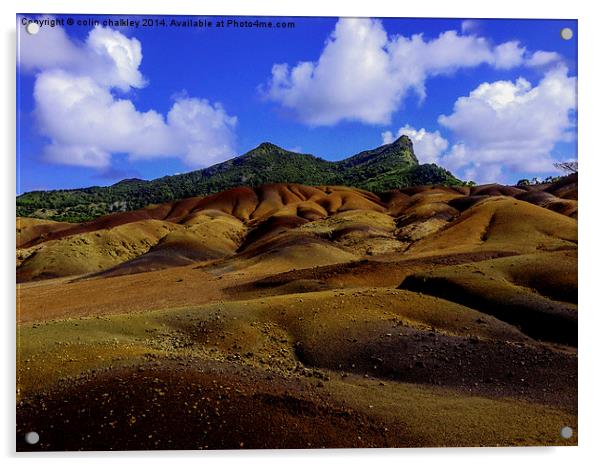 Coloured sand of Chamerel, Mauritius Acrylic by colin chalkley