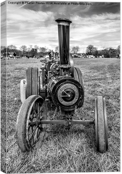 Steam engine in mono Canvas Print by Thanet Photos