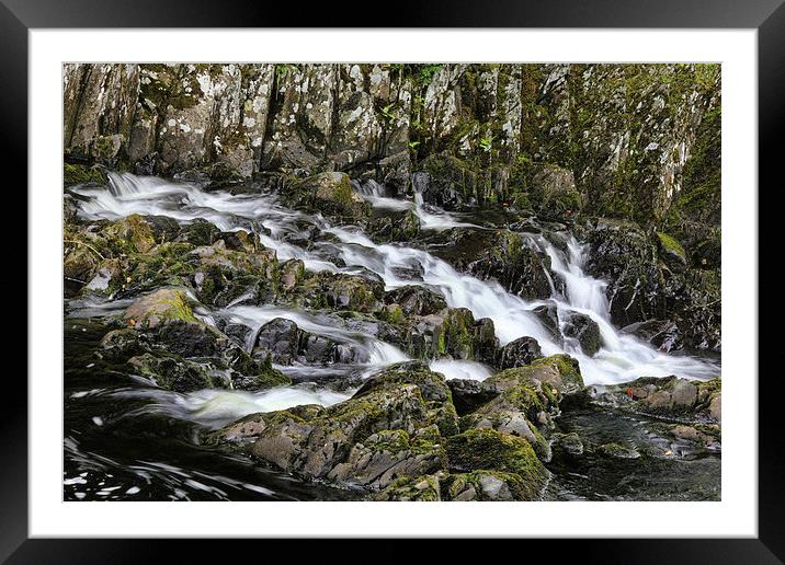 Snowdonia Waterfall Framed Mounted Print by Matthew Bates