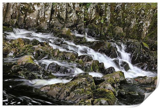 Snowdonia Waterfall Print by Matthew Bates