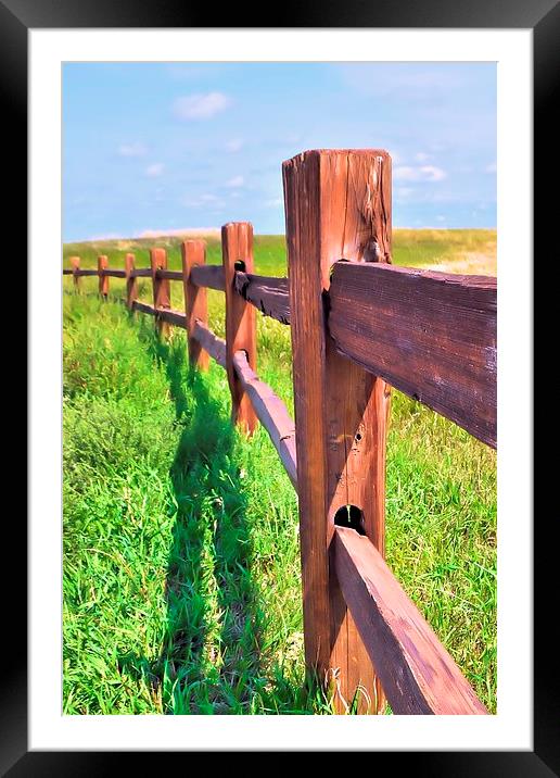 Badlands Post and Rail Fence Framed Mounted Print by James Hogarth