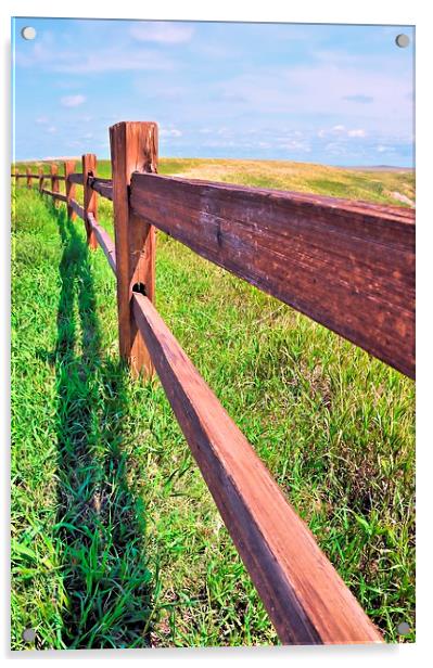 Post and Rail Fence Acrylic by James Hogarth