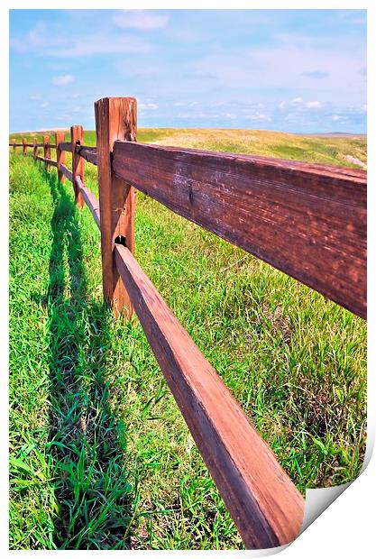 Post and Rail Fence Print by James Hogarth
