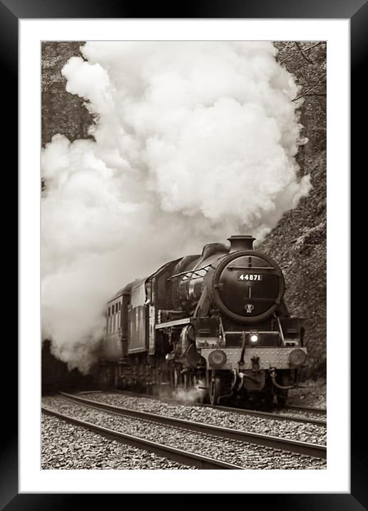 Mid Wales Steam Train. Framed Mounted Print by Becky Dix