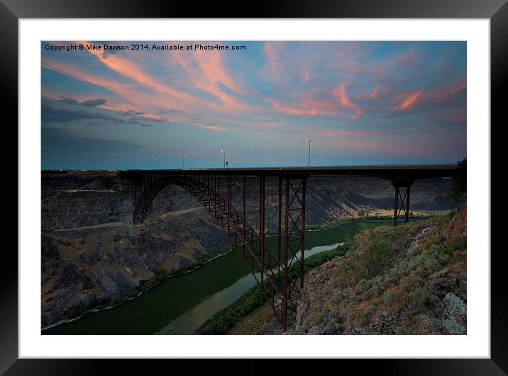 PErrine Bridge Sunset Framed Mounted Print by Mike Dawson