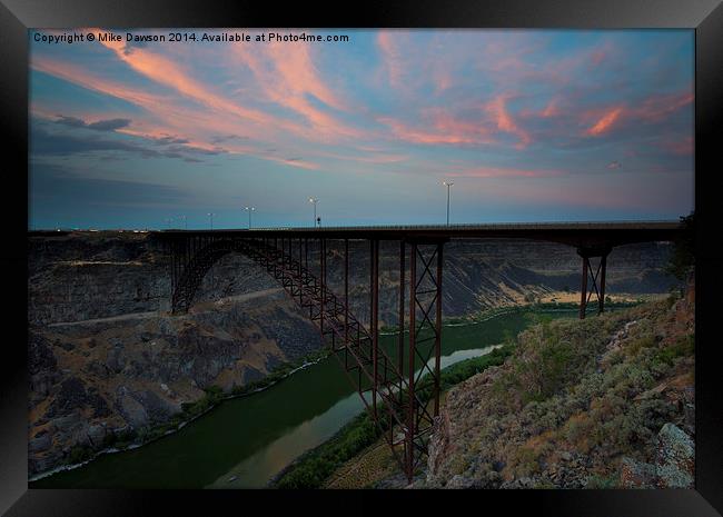 PErrine Bridge Sunset Framed Print by Mike Dawson