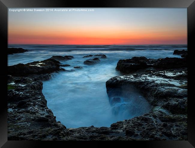Yachats Sunset Framed Print by Mike Dawson